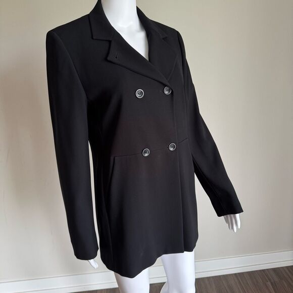 Max Mara Made In Italy Black Double Breasted Suit Jacket - Picture 2 of 7